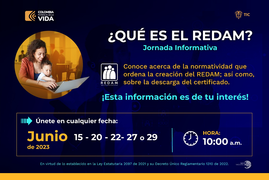 Banner de invitación a jornada informativa ¿Qué es el REDAM?