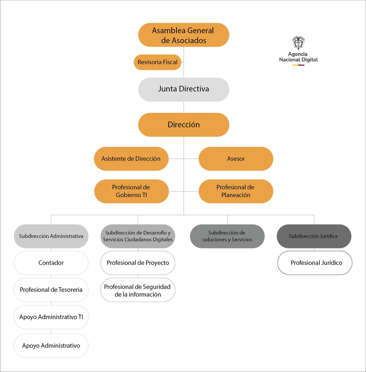 Organigrama Corporación Agencia Nacional Digital