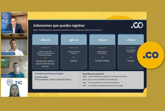 Imagen informativa sobre dominios institucionales .co y su importancia para fortalecer la identidad digital de las organizaciones.